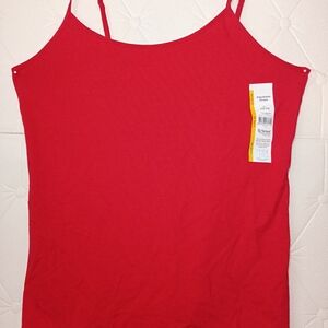 Red  Pink And Tan Spaghetti Strap Top (set of 3)